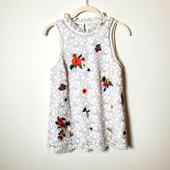 Anthropologie Maeve Macie Lace Embroidered Tank Blouse Top - Picture 5 of 14